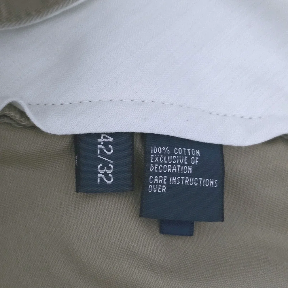 Vintage Polo Ralph Lauren Men Preston Pant Khaki Cotton Chino Trousers Sz 42X32